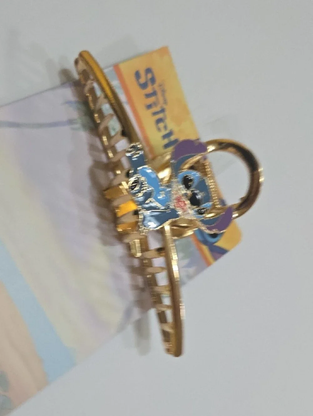 Disney Gold-tone Stitch Hair Clip with Blue and Purple Enamel Nwt Fashion Women